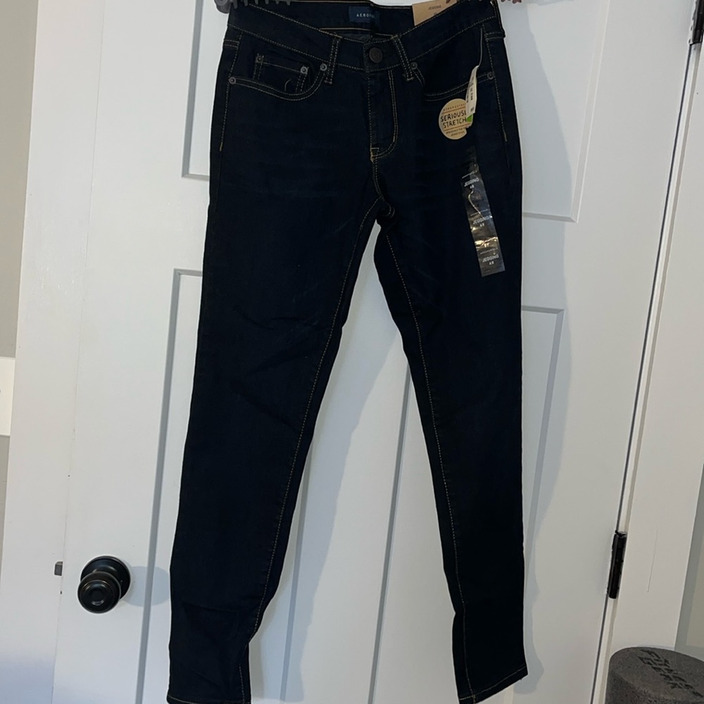 Aeropostale Jeggings Low Rise size 4R. Color: Dark Blue Jean